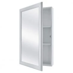 Glacier Bay 15.25 in. W x 26 in. H Framed Gray Surface Mount Medicine Cabinet with Mirror -Makeup Mirrors Sales Store gray glacier bay medicine cabinets with mirrors 26650 4f 1000