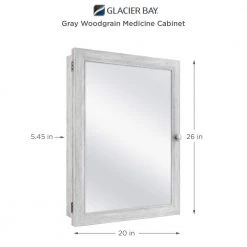 Glacier Bay 20 in. x 26 in. Recessed or Surface Mount Framed Medicine Cabinet in Gray with Mirror 13 Glacier Bay 20 in. x 26 in. Recessed or Surface Mount Framed Medicine Cabinet in Gray with Mirror -Makeup Mirrors Sales Store gray glacier bay medicine cabinets with mirrors 83014 1f 1000