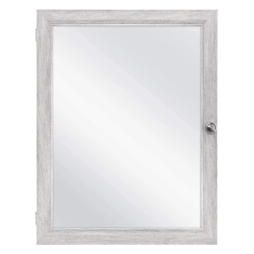 Glacier Bay 20 in. x 26 in. Recessed or Surface Mount Framed Medicine Cabinet in Gray with Mirror 3 Glacier Bay 20 in. x 26 in. Recessed or Surface Mount Framed Medicine Cabinet in Gray with Mirror
