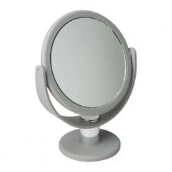 Home Details 5.31 in. x 3.15 in. Makeup Mirror in Gray