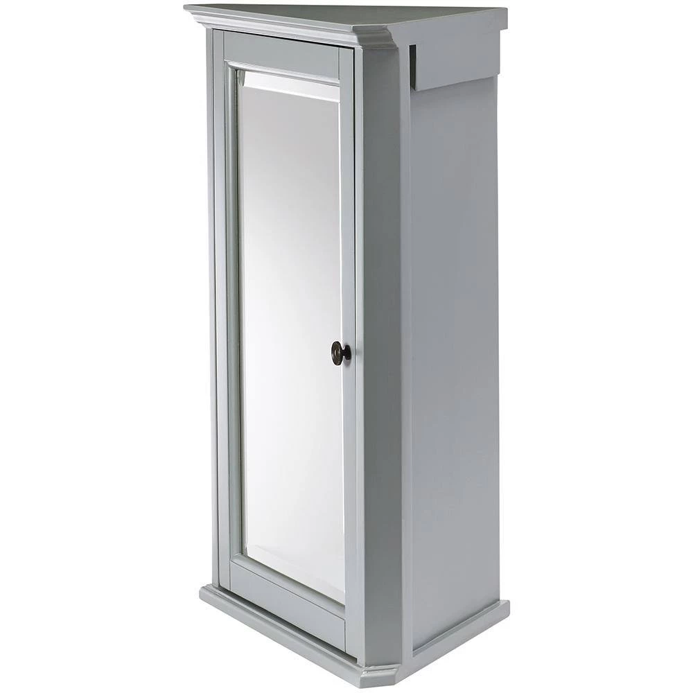 Home Decorators Collection Hamilton 27 in. H x 20 in. W Corner Wall Cabinet in Grey 7 Home Decorators Collection Hamilton 27 in. H x 20 in. W Corner Wall Cabinet in Grey - Image 5