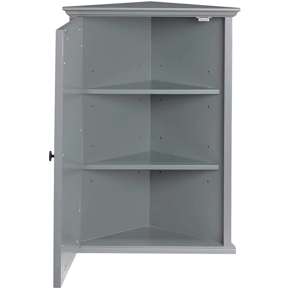 Home Decorators Collection Hamilton 27 in. H x 20 in. W Corner Wall Cabinet in Grey 8 Home Decorators Collection Hamilton 27 in. H x 20 in. W Corner Wall Cabinet in Grey - Image 6