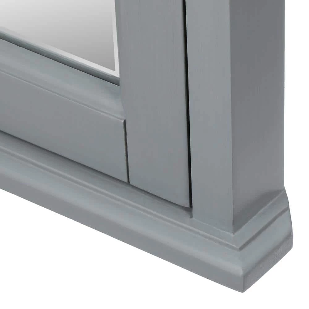 Home Decorators Collection Hamilton 27 in. H x 20 in. W Corner Wall Cabinet in Grey 4 Home Decorators Collection Hamilton 27 in. H x 20 in. W Corner Wall Cabinet in Grey - Image 2