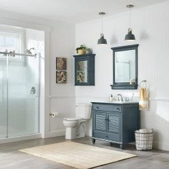 Home Decorators Collection Cottage 23-5/8 in. x 29 in. Surface Mount Medicine Cabinet in Harbor Blue -Makeup Mirrors Sales Store harbor blue home decorators collection medicine cabinets with mirrors ctbc2429 31 1000