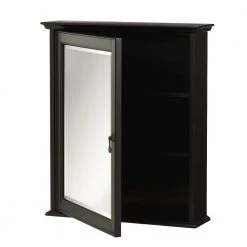 Home Decorators Collection Newport 24 in. W x 28 in. H Framed Bathroom Medicine Cabinet in Black -Makeup Mirrors Sales Store home decorators collection medicine cabinets with mirrors 9390600210 40 1000
