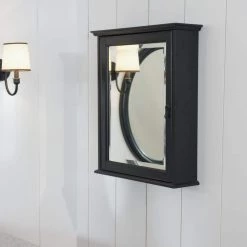 Home Decorators Collection Newport 24 in. W x 28 in. H Framed Bathroom Medicine Cabinet in Black -Makeup Mirrors Sales Store home decorators collection medicine cabinets with mirrors 9390600210 e1 1000