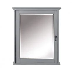 Home Decorators Collection Newport 24 in. W x 28 in. H Framed Bathroom Medicine Cabinet in Pewter