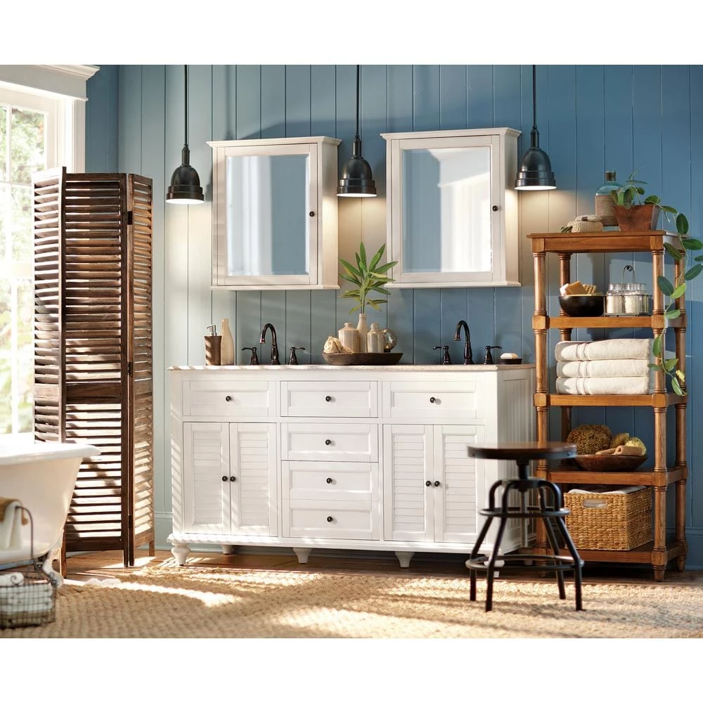 Home Decorators Collection Hamilton 23.5 in. W x 27 in. H x 8 in. D Framed Surface-Mount Bathroom Medicine Cabinet in Ivory 8 Home Decorators Collection Hamilton 23.5 in. W x 27 in. H x 8 in. D Framed Surface-Mount Bathroom Medicine Cabinet in Ivory - Image 6