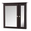 Home Decorators Collection 24-3/4 in. W x 24-5/8 in. H Fog Free Framed Surface-Mount Bi-View Bathroom Medicine Cabinet in Java with Mirror -Makeup Mirrors Sales Store java home decorators collection medicine cabinets with mirrors 45410 64 1000