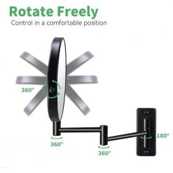 EAKYHOM 10X Wall Mount Bathroom Makeup Mirror in Black -Makeup Mirrors Sales Store matte black eakyhom makeup mirrors els8k wb 76 1000