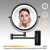EAKYHOM 8 in. x 8 in. Lighted Magnifying bathroom Wall mount Makeup Mirror in Matte Black -Makeup Mirrors Sales Store matte black eakyhom makeup mirrors els8k wbl 64 1000