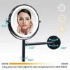 Unbranded 8 in. x 8 in. Bathroom magnifying Wall Mounted LED 10x Round Makeup Mirror in Mate Black -Makeup Mirrors Sales Store matte black makeup mirrors ecls8f wb10l 64 1000