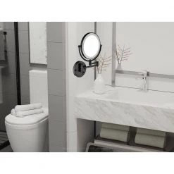 Unbranded 8 in. W x 8 in. H Round Magnifying 360-Degree Rotation Wall Mount Bathroom Makeup Mirror in Matte Black 13 Unbranded 8 in. W x 8 in. H Round Magnifying 360-Degree Rotation Wall Mount Bathroom Makeup Mirror in Matte Black -Makeup Mirrors Sales Store matte black makeup mirrors hd9301bk 44 1000