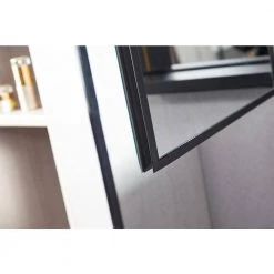 Niveal 15 in. W x 24 in. H Rectangular Matte Black Aluminum Recessed/Surface Mount Medicine Cabinet with Mirror -Makeup Mirrors Sales Store matte black medicine cabinets with mirrors lumca 1524mb 44 1000