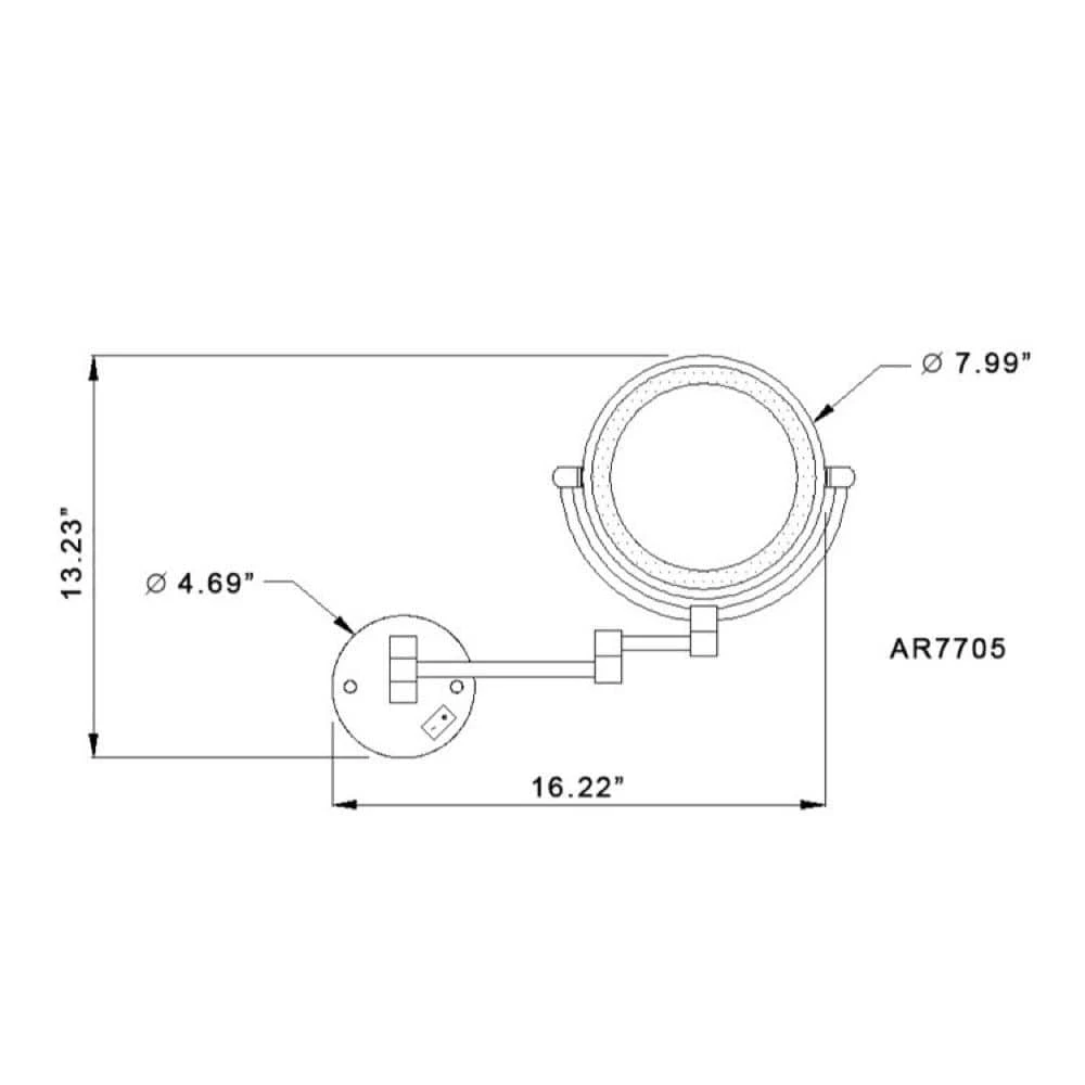 Nameeks 8 in. x 13.23 in. Lighted Magnifying Wall Makeup Mirror in Matte Black 3 Nameeks 8 in. x 13.23 in. Lighted Magnifying Wall Makeup Mirror in Matte Black - Image 2