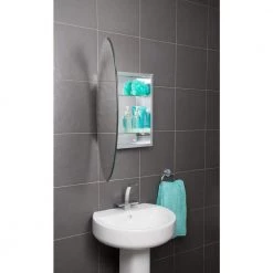 Croydex 21 in. W x 31 in. H Frameless Aluminum Surface-Mount Bathroom Medicine Cabinet with Easy Hang System -Makeup Mirrors Sales Store mirror croydex medicine cabinets with mirrors wc101569yw 44 1000