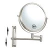 EAKYHOM 8 in. W x 8 in. H Small Round Magnifying Wall Mount Bathroom Makeup Mirror in Nickel -Makeup Mirrors Sales Store nichel eakyhom makeup mirrors els8d wn 64 1000