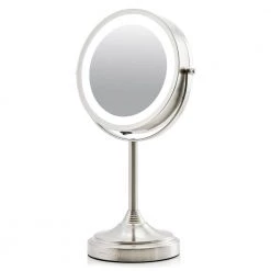 OVENTE 5.3 in. x 12.8 in. Tabletop Makeup Mirror in Nickel Brushed