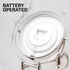 OVENTE 1.6 in. x 13.2 in. Lighted Magnifying Wall Makeup Mirror in Nickel Brushed -Makeup Mirrors Sales Store nickel brushed ovente makeup mirrors mfw85br1x10x 44 1000