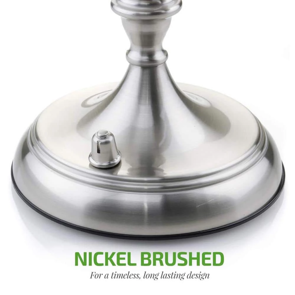 OVENTE 6 in. x 15 in. Lighted Magnifying Tabletop Makeup Mirror in Nickel Brushed 4 OVENTE 6 in. x 15 in. Lighted Magnifying Tabletop Makeup Mirror in Nickel Brushed - Image 2