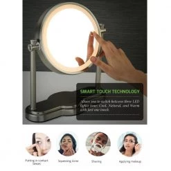 OVENTE 9.3 in. x 13 in. Tabletop Makeup Mirror in Nickel Brushed -Makeup Mirrors Sales Store nickel brushed ovente makeup mirrors mht80br1x10x 1f 1000