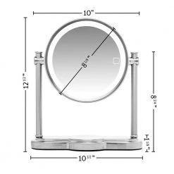 OVENTE 9.3 in. x 13 in. Tabletop Makeup Mirror in Nickel Brushed -Makeup Mirrors Sales Store nickel brushed ovente makeup mirrors mht80br1x10x 76 1000