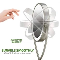 OVENTE 6 in. x 16 in. Tabletop Makeup Mirror in Nickel Brushed -Makeup Mirrors Sales Store nickel brushed ovente makeup mirrors mlt45br1x5x 4f 1000