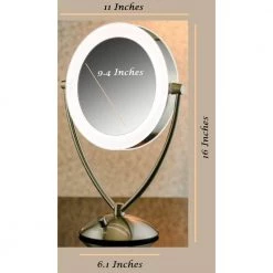 OVENTE 6 in. x 16 in. Tabletop Makeup Mirror in Nickel Brushed -Makeup Mirrors Sales Store nickel brushed ovente makeup mirrors mlt45br1x5x 66 1000