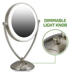 OVENTE 6 in. x 16 in. Tabletop Makeup Mirror in Nickel Brushed -Makeup Mirrors Sales Store nickel brushed ovente makeup mirrors mlt45br1x5x 76 1000