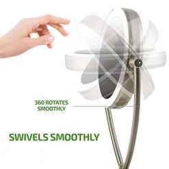 OVENTE 5.3 in. X 14 in. LED Lighted Tabletop Makeup Mirror with 1X 5X Magnification, Nickel Brushed -Makeup Mirrors Sales Store nickel brushed ovente makeup mirrors mlt75br1x5x 4f 1000