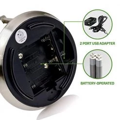 OVENTE 5.3 in. X 14 in. LED Lighted Tabletop Makeup Mirror with 1X 5X Magnification, Nickel Brushed -Makeup Mirrors Sales Store nickel brushed ovente makeup mirrors mlt75br1x5x fa 1000