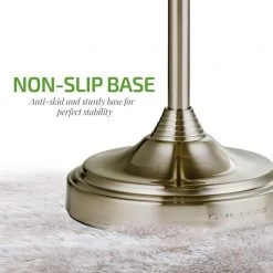 OVENTE Small Round Tabletop Nickel Brushed Makeup Mirror (13.3 in. H x 5.3 in. W), 1x-7x Magnification -Makeup Mirrors Sales Store nickel brushed ovente makeup mirrors mnlct70br1x7x 44 1000