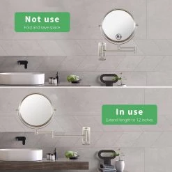 EAKYHOM 8 in. W x 8 in. H Small Round Magnifying 10X Wall Mount Bathroom Makeup Mirror in Nickel 12 EAKYHOM 8 in. W x 8 in. H Small Round Magnifying 10X Wall Mount Bathroom Makeup Mirror in Nickel -Makeup Mirrors Sales Store nickel eakyhom makeup mirrors els8k wn 1f 1000