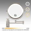 EAKYHOM 8 in. x 8 in. Wall Mounted LED 10x Round Makeup Mirror in Nickel Finish -Makeup Mirrors Sales Store nickel eakyhom makeup mirrors els8k wnl 64 1000