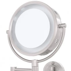 Jerdon 10 in. x 14 in. Lighted Wall Makeup Mirror in Nickel -Makeup Mirrors Sales Store nickel jerdon makeup mirrors hl65nd 1d 1000