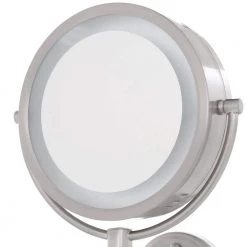 Jerdon 8.5 in. Lighted Wall Makeup Mirror in Nickel, Direct Wire -Makeup Mirrors Sales Store nickel jerdon makeup mirrors hl75nd 40 1000