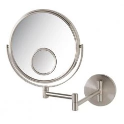 Jerdon 11 in. x 12 in. Wall Makeup Mirror in Nickel