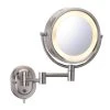 SEE ALL 8 in. x 8 in. Round Lighted Direct Wired Wall Mounted 5X Magnification Makeup Mirror in Nickel 2 SEE ALL 8 in. x 8 in. Round Lighted Direct Wired Wall Mounted 5X Magnification Makeup Mirror in Nickel -Makeup Mirrors Sales Store nickel see all makeup mirrors hlnsa895d 64 1000