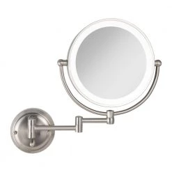 Zadro Glamour 18 in. H x 14 in. W Fluorescent Wall Mount Bi-View 5X/1X Magnification Hardwired Makeup Mirror in Satin Nickel 12 Zadro Glamour 18 in. H x 14 in. W Fluorescent Wall Mount Bi-View 5X/1X Magnification Hardwired Makeup Mirror in Satin Nickel -Makeup Mirrors Sales Store nickel zadro makeup mirrors glaw45hw 1f 1000