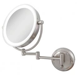 Zadro Glamour 18 in. H x 14 in. W Fluorescent Wall Mount Bi-View 5X/1X Magnification Hardwired Makeup Mirror in Satin Nickel 11 Zadro Glamour 18 in. H x 14 in. W Fluorescent Wall Mount Bi-View 5X/1X Magnification Hardwired Makeup Mirror in Satin Nickel -Makeup Mirrors Sales Store nickel zadro makeup mirrors glaw45hw 4f 1000