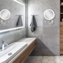 Zadro Glamour 18 in. H x 14 in. W Fluorescent Wall Mount Bi-View 5X/1X Magnification Hardwired Makeup Mirror in Satin Nickel 15 Zadro Glamour 18 in. H x 14 in. W Fluorescent Wall Mount Bi-View 5X/1X Magnification Hardwired Makeup Mirror in Satin Nickel -Makeup Mirrors Sales Store nickel zadro makeup mirrors glaw45hw 76 1000