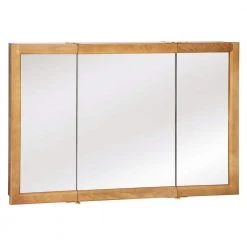 Design House Richland 48 in. x 30 in. 4-4/5 in. Surface-Mount Tri-View Bathroom Medicine Cabinet in Nutmeg Oak