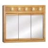 Design House Richland 36 in. x 30 in. x 5 in. Surface-Mount 5-Light Tri-View Bathroom Medicine Cabinet in Nutmeg Oak -Makeup Mirrors Sales Store nutmeg oak design house medicine cabinets with mirrors 530618 nok 64 1000
