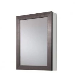 Glacier Bay 20 in. x 26 in Framed Aluminum Recessed or Surface-Mount Bathroom Medicine Cabinet in Coppered Pewter