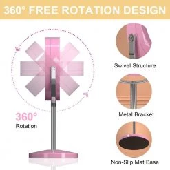 Getpro 7 in. W x 13 in. H Small Round 1x/5x Magnifying Freestanding Bathroom Makeup Mirror in Pink -Makeup Mirrors Sales Store pink makeup mirrors hd yq tq fs1009 fa 1000