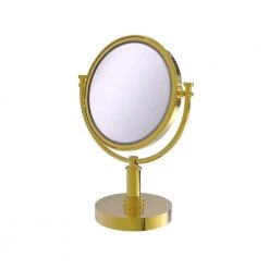 Allied Brass 8 in. x 15 in. Vanity Top Makeup Mirror 3x Magnification in Polished Brass