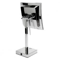 ALFI BRAND 7.875 in. x 14.5 in. Lighted Tabletop Makeup Mirror in Polished Chrome -Makeup Mirrors Sales Store polished chrome alfi brand makeup mirrors abm8fled pc fa 1000