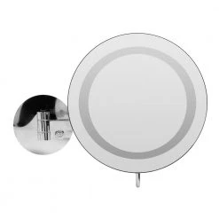 ALFI BRAND 9 in. x 9 in. Lighted Wall Makeup Mirror in Polished Chrome -Makeup Mirrors Sales Store polished chrome alfi brand makeup mirrors abm9wled pc 4f 1000