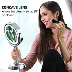 OVENTE 5.3 in. x 12.8 in. Tabletop Makeup Mirror in Polished Chrome 19 OVENTE 5.3 in. x 12.8 in. Tabletop Makeup Mirror in Polished Chrome -Makeup Mirrors Sales Store polished chrome ovente makeup mirrors mct70ch1x7x 44 1000