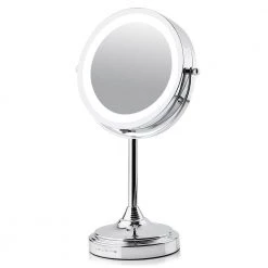 OVENTE 5.3 in. x 12.8 in. Tabletop Makeup Mirror in Polished Chrome